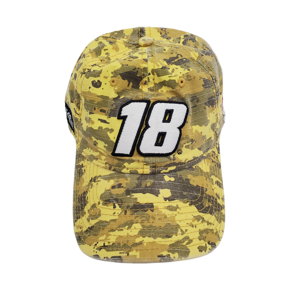 Kyle Busch #18 Joe Gibbs Racing Nascar Camo M&M Strapback Hat Adjustable Cap